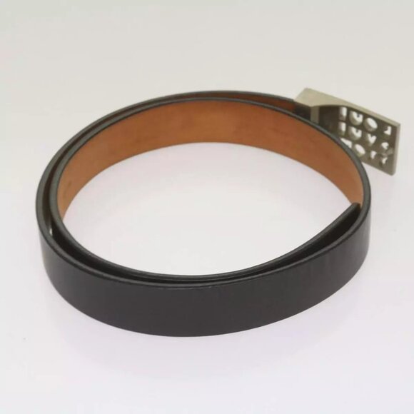 LOUIS VUITTON Damier Ebene Belt Leather 2Set Black LV Auth - Picture 6 of 13